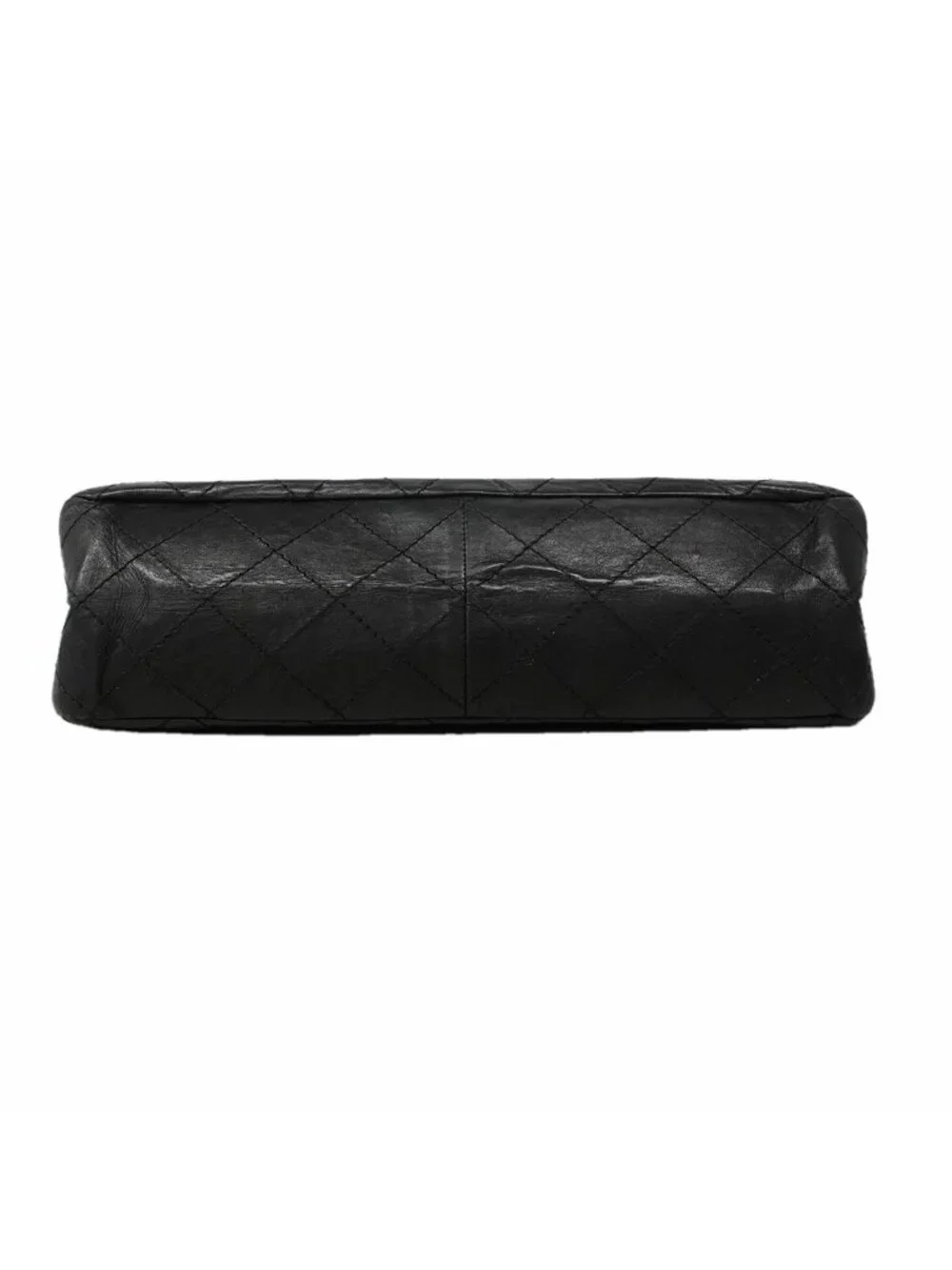 Chanel Shoulder Bag 2.55 Quilted Leather Black Silver